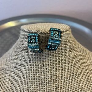 Heidi Daus Everyday Elegance blue topaz crystal earrings.